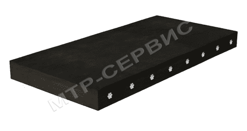 Техпластина ДСТ 40 мм 500х250 для отвалов (арм. тросом 8мм, 8шт.)